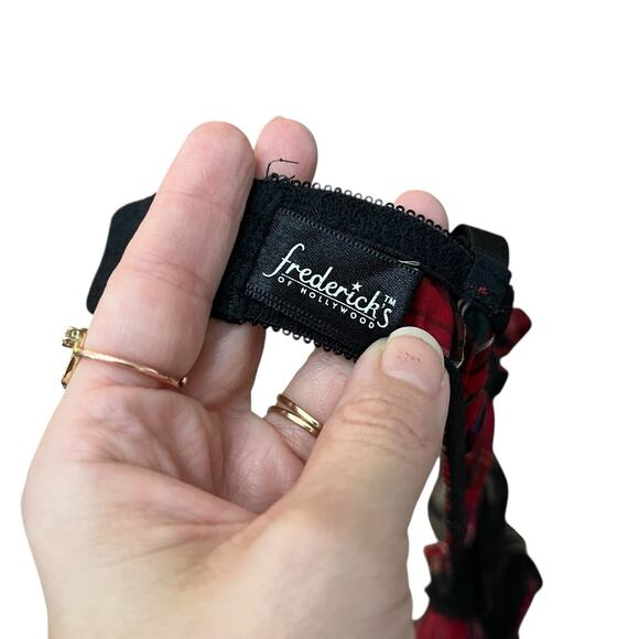 Fredericks Of Hollywood Tartan Plaid Apron Style Nightie Lingerie Medium Ruffle - Picture 7 of 9